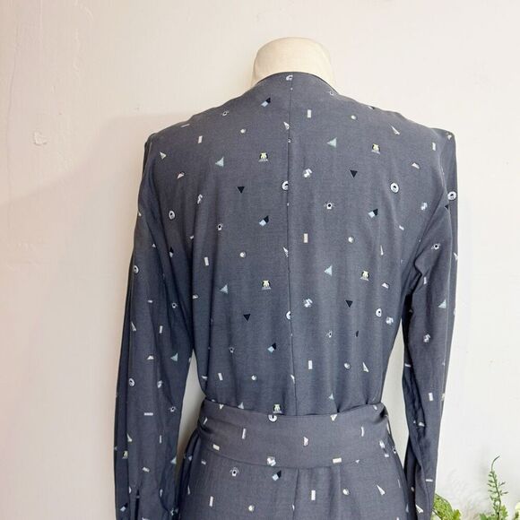 & OTHER STORIES dress | gray wrap dress print | size 10 - Picture 9 of 14